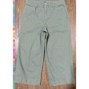 Ann Taylor Petite Khaki Green Capri Pants Women's Size‎ 6P Travel Holiday Resort
